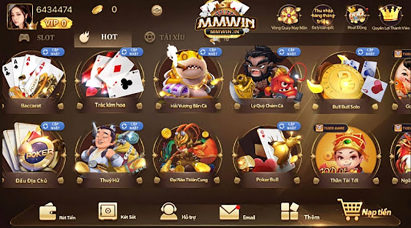 Casino trực tuyến MMWIN tập hợp hàng loạt game bài hot