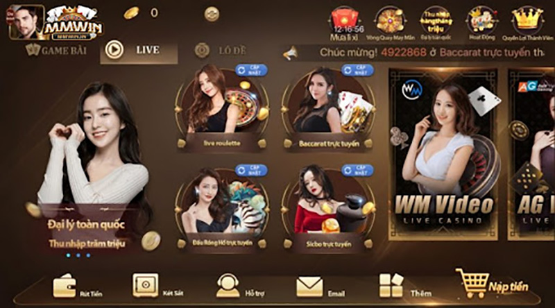 Kho game Live casino đỉnh cao tại MM WIN