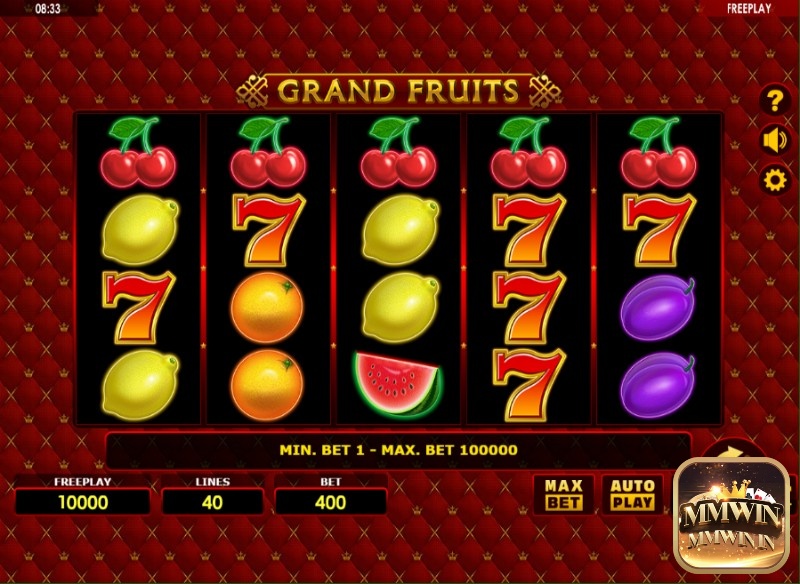 Hình ảnh trò chơi của Grand Fruits khi chơi thực tế