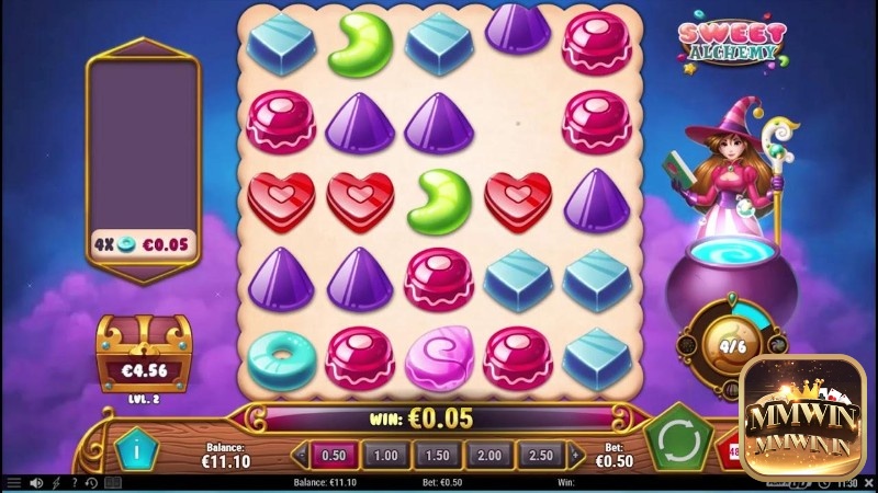 Chủ đề kẹo ngọt và phù thủy được kết hợp trong game này