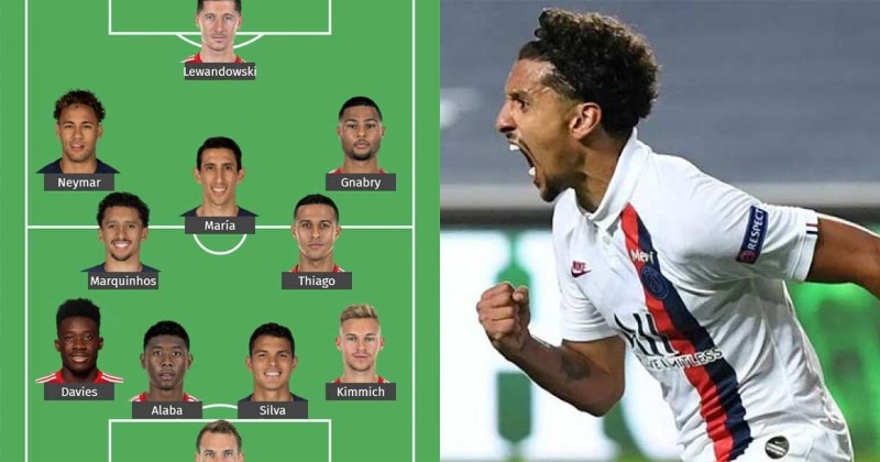 Đội hình và vị trí hậu vệ Marquinhos (Paris Saint-Germain) trên trận đấu - Top 4 hậu vệ hay nhất C1